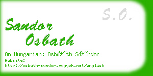 sandor osbath business card